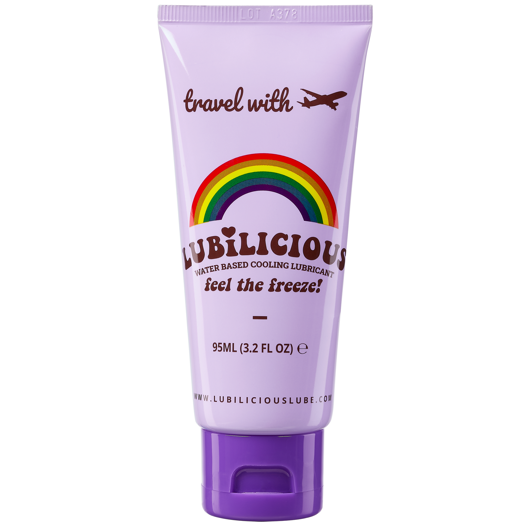 Feel the Freeze by Lubilicious, a water-based cooling lubricant in a 3.2 oz to-go tube for travel and on-the-go pleasure