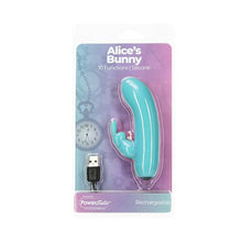Load image into Gallery viewer, Power Bullet Alices Bunny 4in 10 Function Bullet Teal
