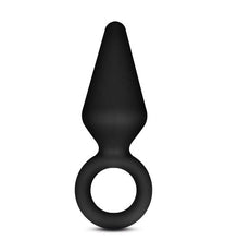 Load image into Gallery viewer, Anal Adventures Platinum Silicone Loop Plug - Small Black
