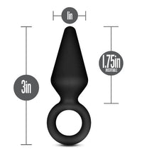 Load image into Gallery viewer, Anal Adventures Platinum Silicone Loop Plug - Small Black

