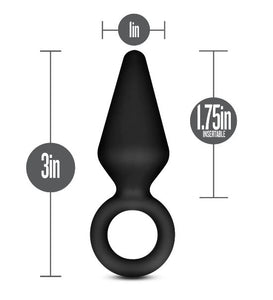 Anal Adventures Platinum Silicone Loop Plug - Small Black