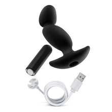 Load image into Gallery viewer, Anal Adventures Platinum Silicone Vibrating Prostate Massager 04 Black
