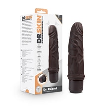 Load image into Gallery viewer, Dr. Skin Silicone Dr. Robert 7 In Vibrating Dildo Brown
