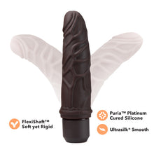Load image into Gallery viewer, Dr. Skin Silicone Dr. Robert 7 In Vibrating Dildo Brown
