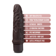 Load image into Gallery viewer, Dr. Skin Silicone Dr. Robert 7 In Vibrating Dildo Brown
