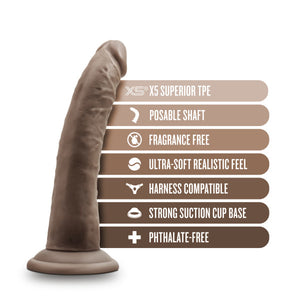 Dr Skin Plus 7in Poseable Dildo Chocolate