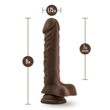 Load image into Gallery viewer, Dr Skin Plus 9in Posable Dildo W/ Balls Chocolate
