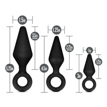 Load image into Gallery viewer, Anal Adventures Platinum Silicone Loop Plug Kit Black
