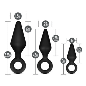 Anal Adventures Platinum Silicone Loop Plug Kit Black