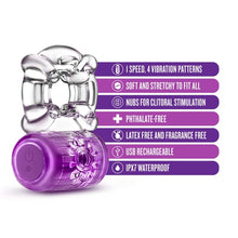 Load image into Gallery viewer, Play With Me Pleaser C-ring Purple Rechargeable
