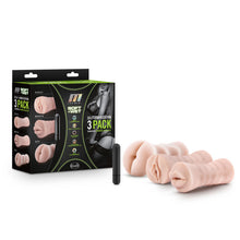 Load image into Gallery viewer, M For Men 3 Pk Vibrating Self Lubricating Stroker Sleeve Kit Vanilla
