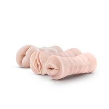 Load image into Gallery viewer, M For Men 3 Pk Vibrating Self Lubricating Stroker Sleeve Kit Vanilla
