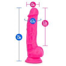 Load image into Gallery viewer, Neo 7.5 Dual Density Cock W/balls Neon Pink &quot;
