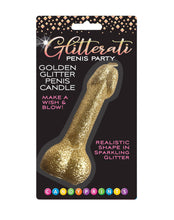 Load image into Gallery viewer, Glitterati Golden Glitter Penis Candle
