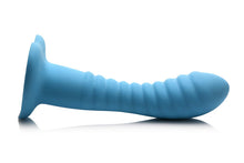 Load image into Gallery viewer, Simply Sweet Ribbed Silicone Dildo Blue
