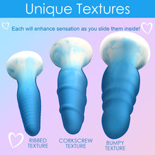 Load image into Gallery viewer, Simply Sweet Silicone Butt Plug Set Blue
