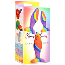 Load image into Gallery viewer, Simply Sweet Rainbow Silicone Butt Plug Set
