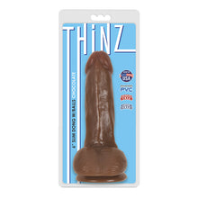 Load image into Gallery viewer, Thinz Slim Dong 6in W/ Balls Chocolate
