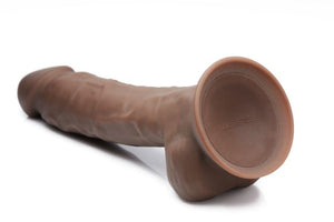 Fleshstixxx 8in Vibrating Dildo W/ Balls Dark