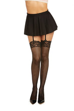 Load image into Gallery viewer, Thigh High Fishnet Lace Black O/s Seville
