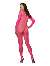 Load image into Gallery viewer, Body Stocking Neon Pink Open Crotch Q/s
