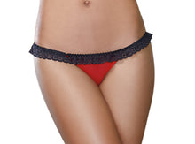 Load image into Gallery viewer, Open Back Panty Large Red/black

