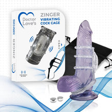 Load image into Gallery viewer, Doctor Love Zinger Vibrating Cock Cage Clear
