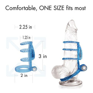 Doctor Love Zinger Dual Vibrating Cock Sleeve Blue