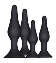 Load image into Gallery viewer, Edonista Alessandra 4pc Anal Plug Set Black
