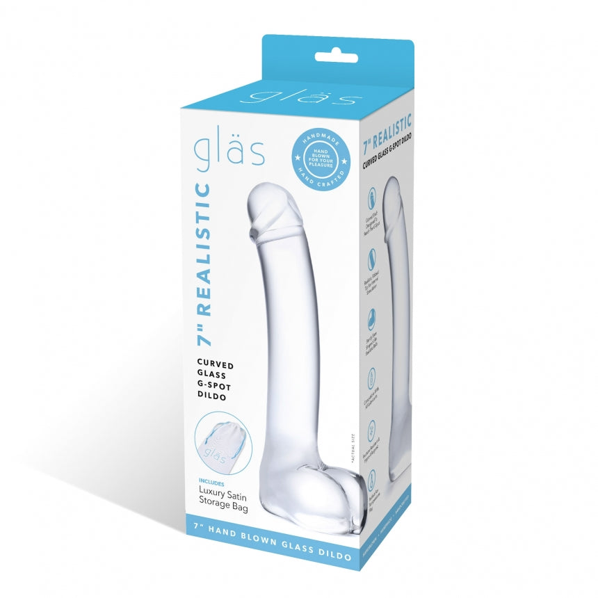 Glas 7 Realistic Curved Glass G Spot Dildo 