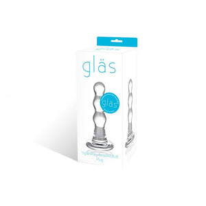 Glas Triple Play Beaded Butt Plug
