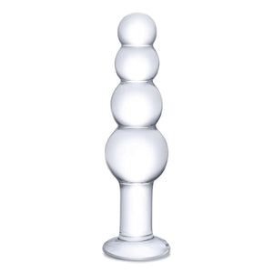 Glas 7.25 Glass Beaded Butt Plug "
