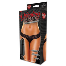 Load image into Gallery viewer, Vibrating Lace Thong Black
