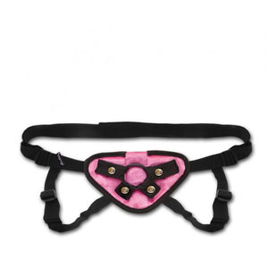 Velvet Knit Strap On Harness Pink