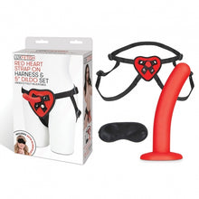Load image into Gallery viewer, Lux Fetish Red Heart Strap On Harness &amp; 5in Dildo Set
