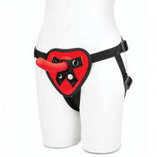 Load image into Gallery viewer, Lux Fetish Red Heart Strap On Harness &amp; 5in Dildo Set
