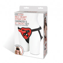Load image into Gallery viewer, Lux Fetish Red Heart Strap On Harness &amp; 5in Dildo Set
