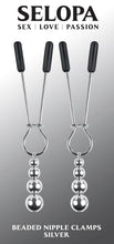 Load image into Gallery viewer, Selopa Beaded Nipple Clamps Silver
