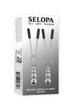 Load image into Gallery viewer, Selopa Beaded Nipple Clamps Silver

