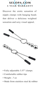 Selopa Beaded Nipple Clamps Silver