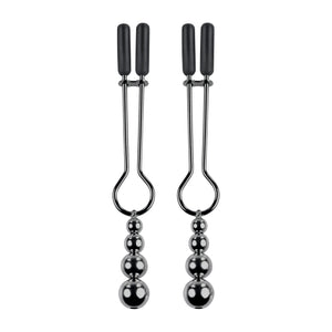 Selopa Beaded Nipple Clamps Black Chrome