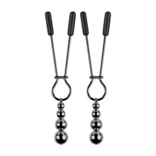 Load image into Gallery viewer, Selopa Beaded Nipple Clamps Black Chrome
