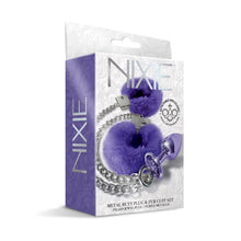 Load image into Gallery viewer, Nixie Metal Plug &amp; Furry Cuff Set Purple Metallic

