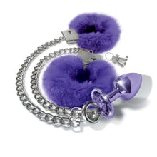 Load image into Gallery viewer, Nixie Metal Plug &amp; Furry Cuff Set Purple Metallic
