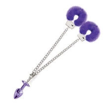 Load image into Gallery viewer, Nixie Metal Plug &amp; Furry Cuff Set Purple Metallic
