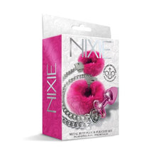 Load image into Gallery viewer, Nixie Metal Plug &amp; Furry Cuff Set Pink Metallic
