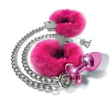 Load image into Gallery viewer, Nixie Metal Plug &amp; Furry Cuff Set Pink Metallic
