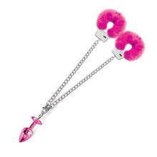 Load image into Gallery viewer, Nixie Metal Plug &amp; Furry Cuff Set Pink Metallic
