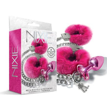 Load image into Gallery viewer, Nixie Metal Plug &amp; Furry Cuff Set Pink Metallic
