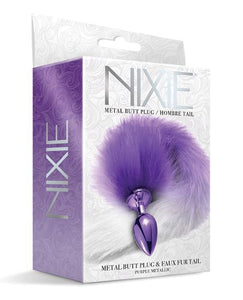 Nixie Metal Plug W/ Ombre Tail Medium Purple Metallic